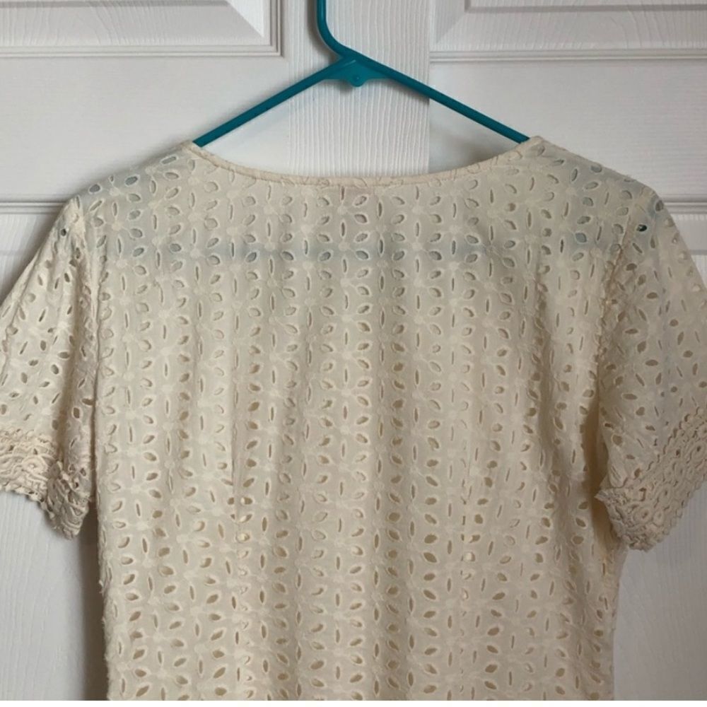 Gorgeous Sundance short sleeve eyelet mini 100% cotton ivory dress- like new! 4 - Picture 9 of 14